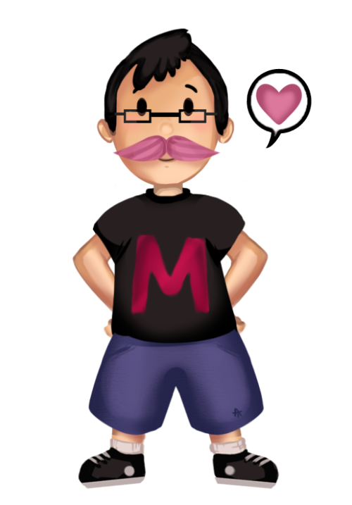 chiioko:  I hope the transparency works. I haven’t done it in a while. I tried to do an EarthBound style for Mark, but I’ve never done it before, so hopefully it came out okay! I used reference from the back of old packaging. And I just had to add
