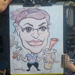 Drawing Caricatures at Dairy Delight for xmas in July! #mattbernson