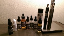 rubmysoulpatch:  Our vape collection thus far! coffeehappiness