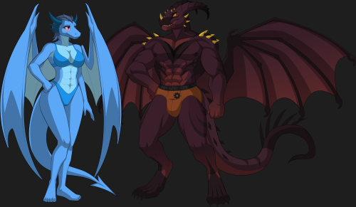 Draco EroticaCommission pic of Jazzie and Einor, undressed, and