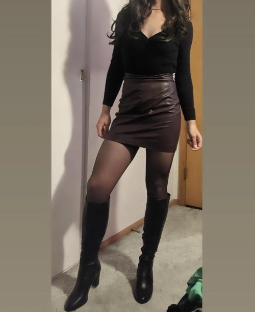 Skirt and boots