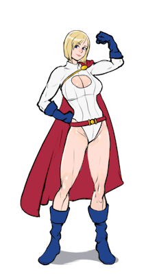 xizrax:  sketch commission of “Power girl” with several outfits