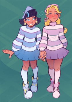 sutexii:some cute gals for my half of a trade w/ @beccadrawsstuff~!!