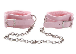 bdsmadultfulltilt:  Grrl Toyz Pink Plush Ankle Cuffs with Chain