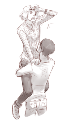 zu-art:  Eren holding Armin up… uvu <3