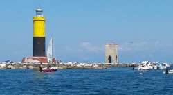 worldoflighthouses:  Meloria Shoal South End Lighthouse and day