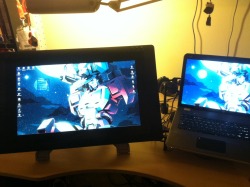 My Cintiq has been set up…! Thankfully, I can still use