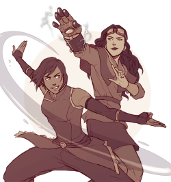 jayylart:  Closeup of Korra and Asami sketches for dodger. They