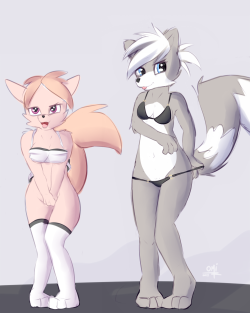 omiart:  Furry girls! They look like a sisters.  Cuties <3