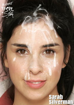 facialstars:  Sarah Silverman bukkake cum facial fake 