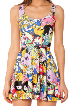 wickedclothes:  Adventure Time Dress Algebraic! This skater dress