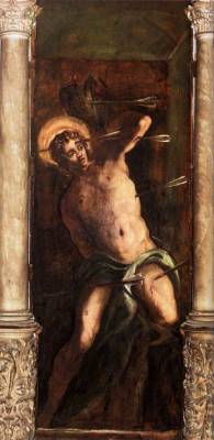 artist-tintoretto: St Sebastian, Tintoretto Medium: oil,canvas