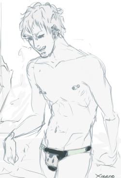 scriblesno:  I call this  ”Noiz laughing alone with a speedo”