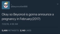 spockoutt: hutchj:  okayysophia: Um…. I’m shook  https://twitter.com/beyoncefan666/status/756456456031985664