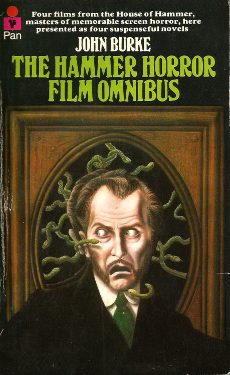 The Hammer Horror Film Omnibus, by John Burke (Pan, 1973). Contains The Gorgon, The Curse Of Frankenstein, The Revenge Of Frankenstein, The Curse Of The Mummy’s Tomb.From a second-hand book shop in Clumber Park, Notts.