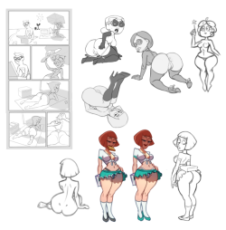 whargleblargle:Just a bunch of old doodles/sketches unfinished