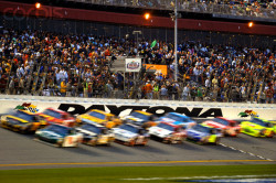the-nascar-rollback:  The green flag waves to restart the NASCAR