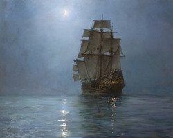 hms-surprise:  Crescent Moon Montague Dawson 