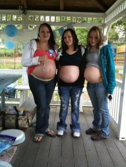 sluttydruggie:  Sooo slutty!  All three got pregnant at the same