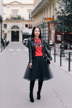 topshop:    Black hero pieces and a red statement jumper –