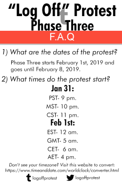 logoffprotest:  The Official “Phase Three” F.A.Q! The protest