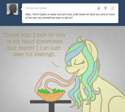 askcreepyponies:  Kala Marie: Even I don’t know how it works!