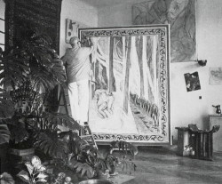 artistandstudio:Matisse at Work on Nymph in the Forest in his