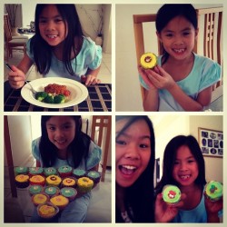 #picstitch Babysitting!! #Baking #cupcakes and homemade #spaghetti