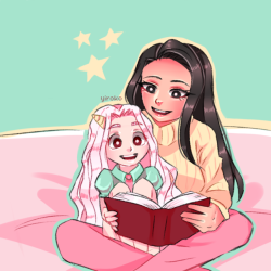 yiroko-art:One of my headcanons is Momo reading fairy tales to