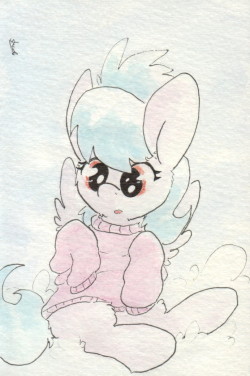slightlyshade:That sweater’s a little too big for her. <3