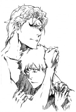 puhospinka:  Grimmjow/Ichigo by Sideburn004 (tmblr | DA).