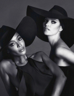 voguelovesme:  Kate Moss & Naomi Campbell photographed by