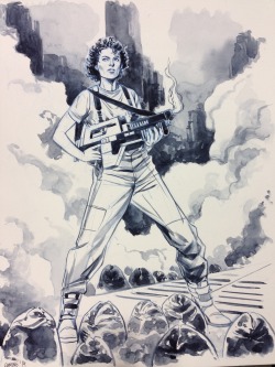 thehappysorceress:  thatmonkeymarc:  Ellen Ripley water colour