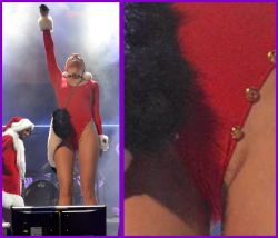 nude-celebz:  Miley Cyrus onstage lip slip