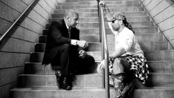 rwfan11:  HHH and Shawn Michaels- buddies meeting in the stairwell