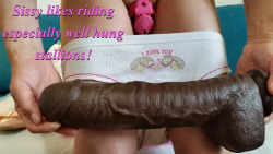 freakden:  Sissy is a total size queen!   Don’t forget the bitch loves to ride hehehe