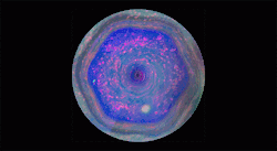 sixpenceee:There’s a hexagonal cloud at Saturn’s north poleIt’s