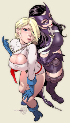 kirbyan:  Power Girl and Huntress by *Ricken-Art