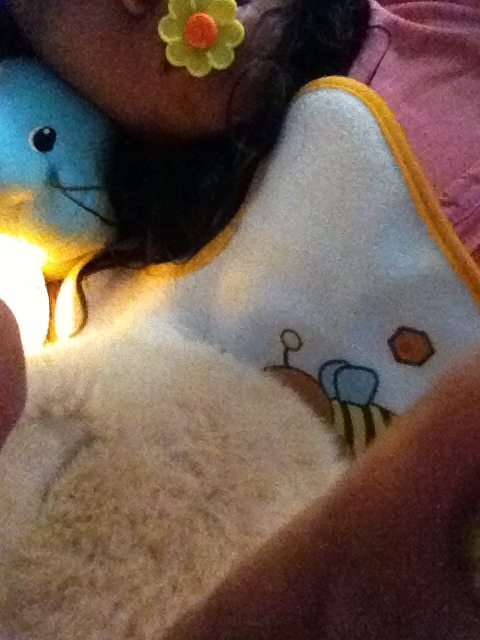 My stomach really hurts, but teddy and my seahorse are with me :3