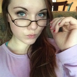Lusciousbaby19 peering over her glasses