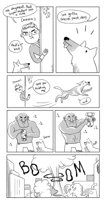 patthebird:  Quick comic about the most powerful dog in the freaking