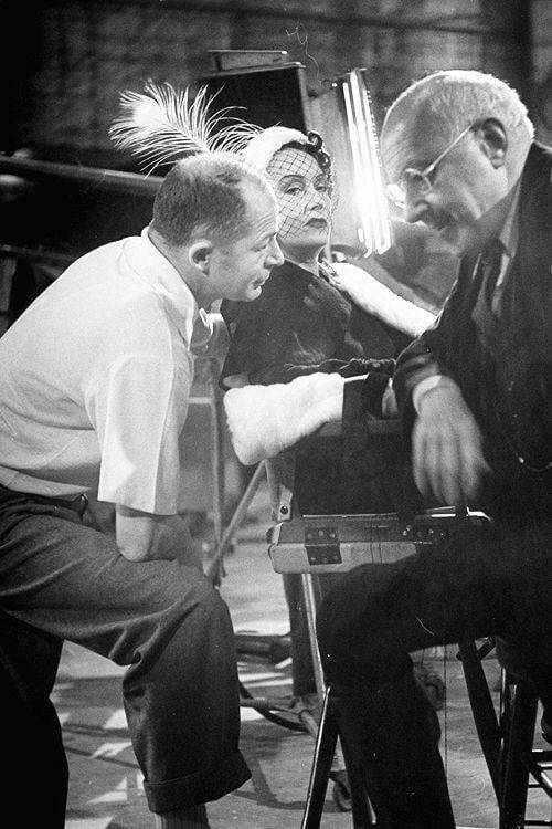 Billy Wilder, Gloria Swanson & Cecil B. DeMille on the set