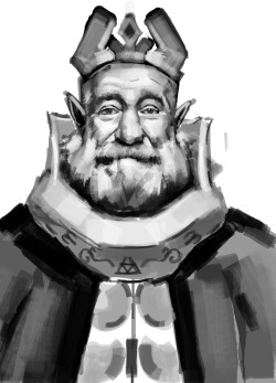 oscarjoyo:  Drew Robin Williams as the King of Hyrule as a tribute