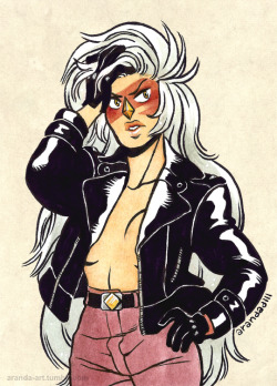 aranda-art:  Inktober Day Four!Sexy 80′s leather jacket Jasper.