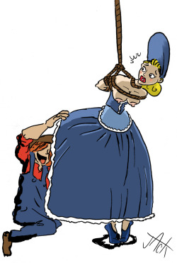 vaudevillejack:  An old-fashioned Belle getting tied up and spanked