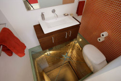 sixpenceee: This bathroom was built on top of a 15-story elevator
