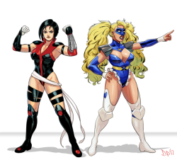 diepod-stuff:  Nadeshko and R Mika as 90′s Jim lee xmen