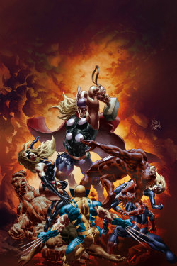 westcoastavengers:  Wolverine Vs Ragnarok by Mike Deodato Jr