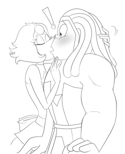 ~Surprise smooch!~I found an old doodle and decided to line it,