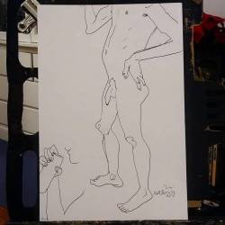 Figure drawing! Woot   #art #color #ink #livedrawing #lifedrawing